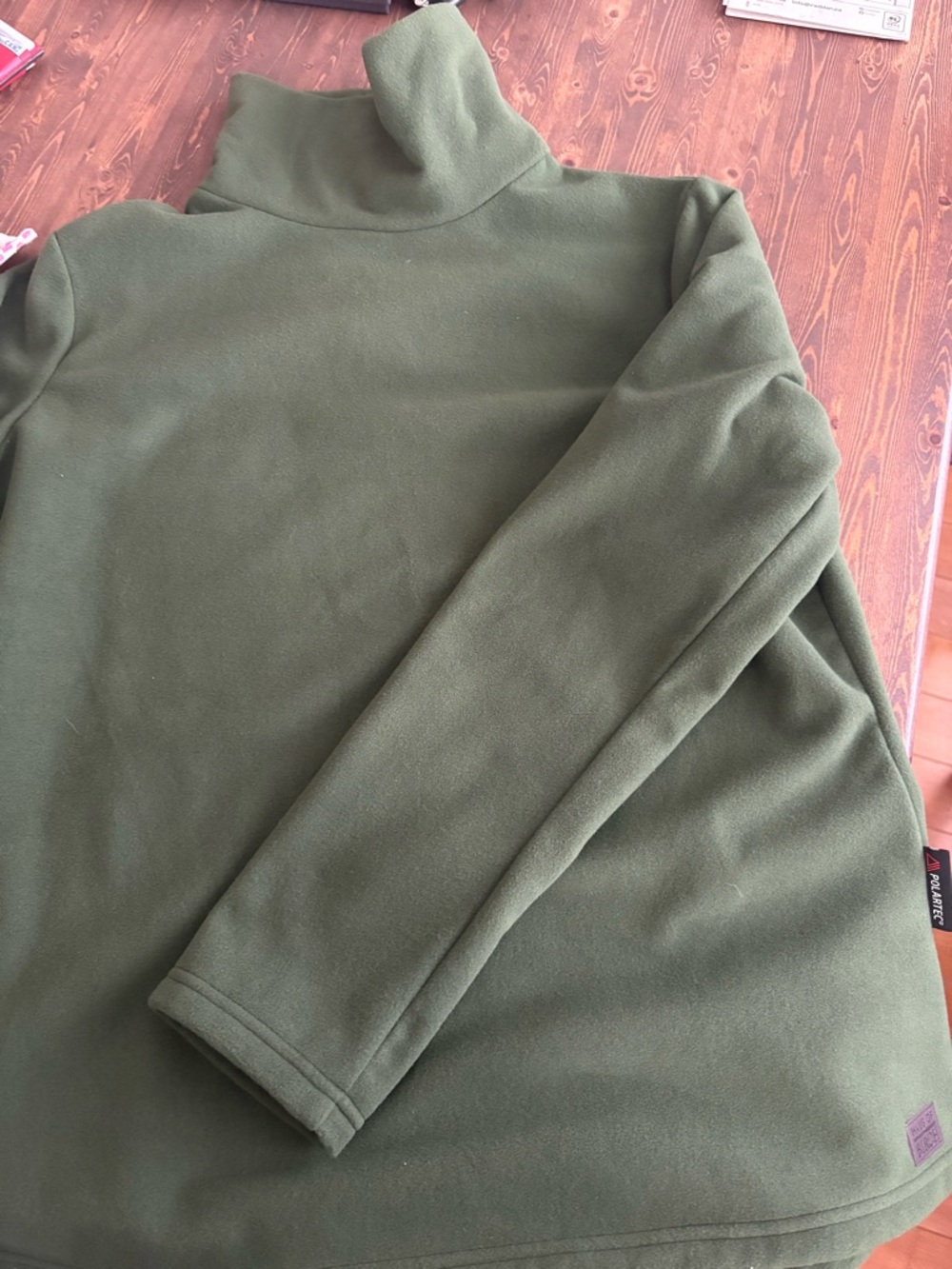 Haus of Birch funnel neck forest Green fleece Sweater